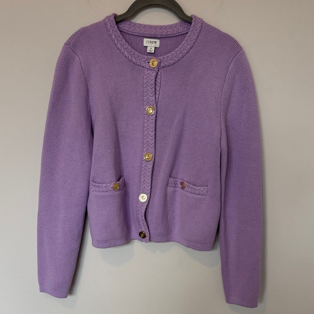 J. Crew Purple Cardigan Sweater